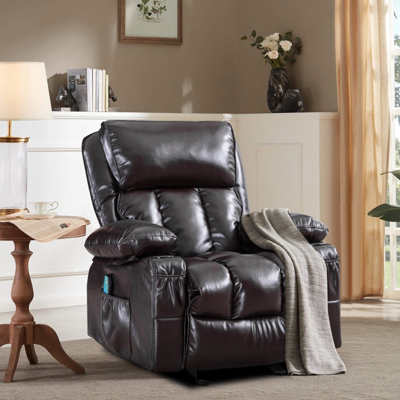 Modern Massage Recliner with Storage Pockets