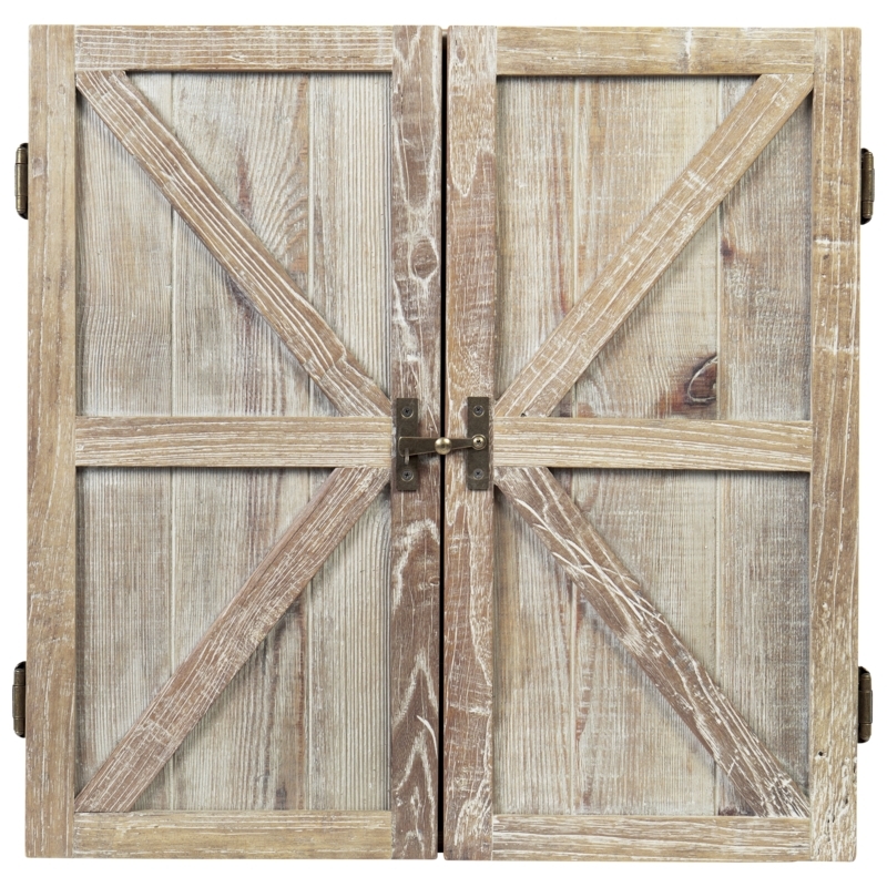 Rustic Barnwood Dartboard Cabinet