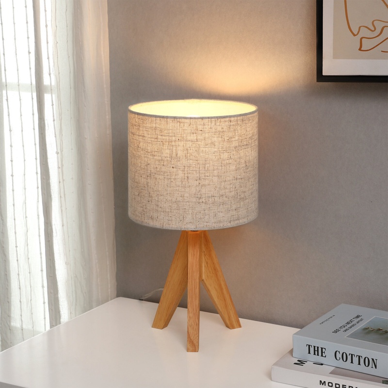 David-James Solid Wood Tripod Table lamp