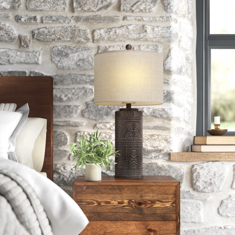 Tribal-Inspired Geometric Table Lamp