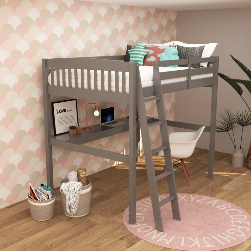Daylin Solid Wood Platforms Loft Bed with Built-in-Desk by Harriet Bee