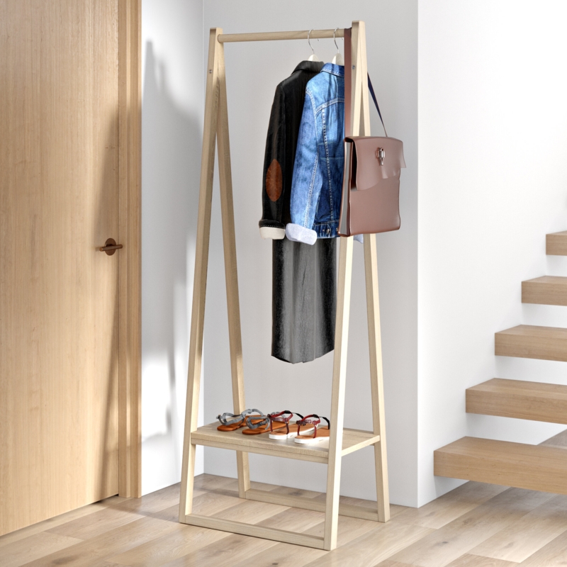 Minimalist Coat Rack with Lower Shelf
