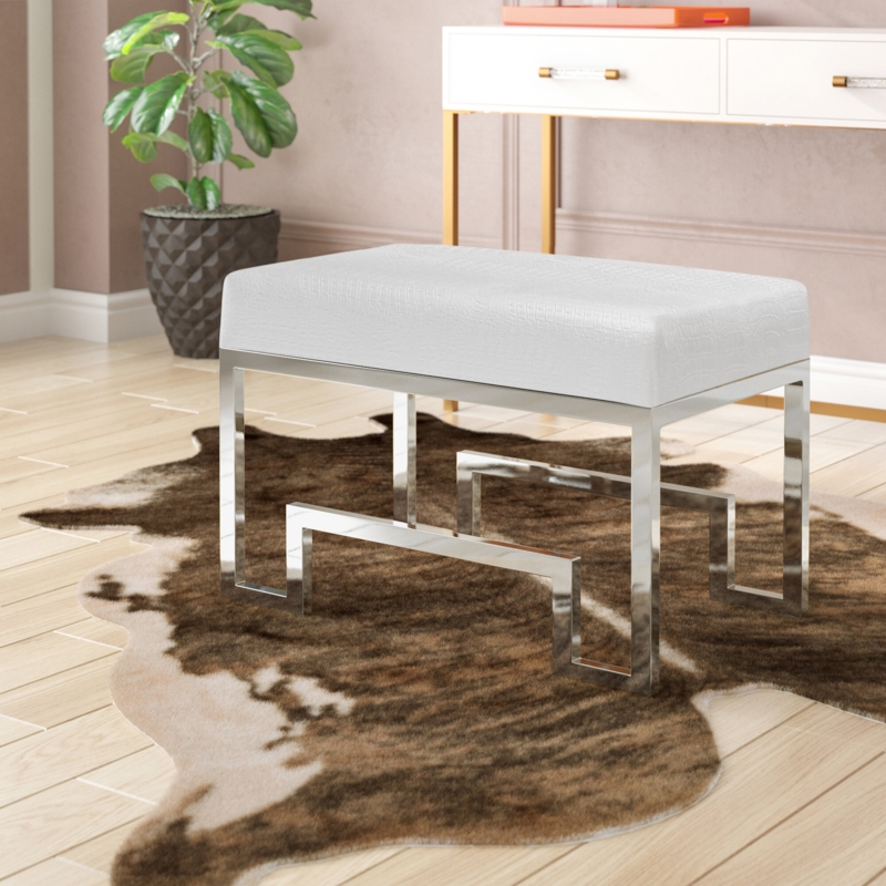 Glamorous Vanity Stool with Art Deco Base