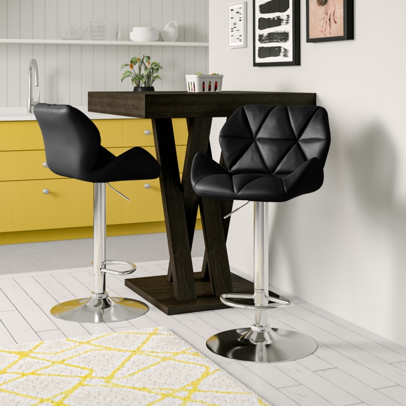 Decotis Swivel Adjustable Height Bar Stool