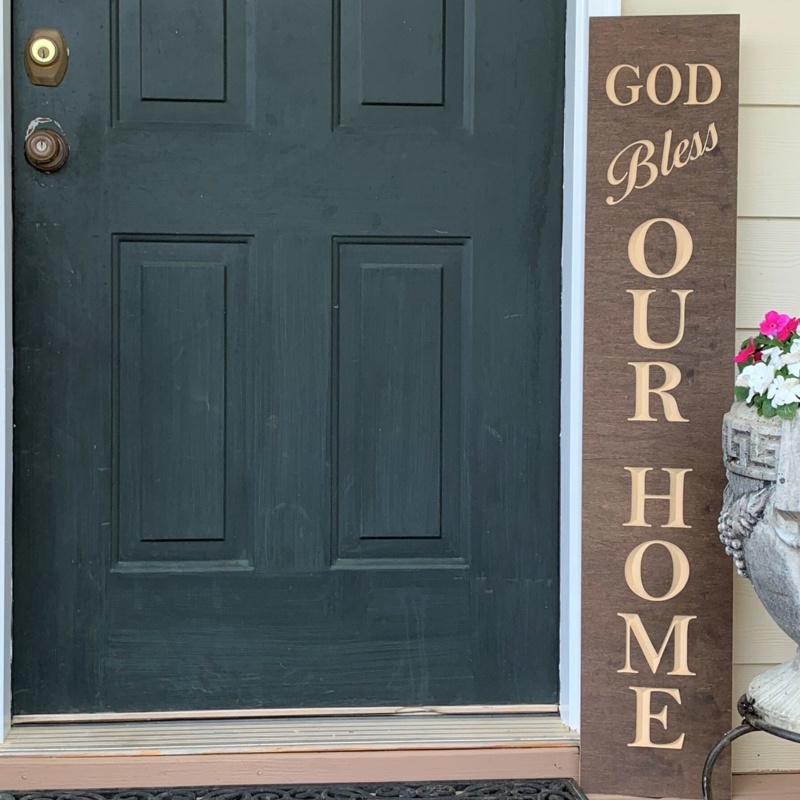 Dedmon God Bless Our Home Welcome Sign