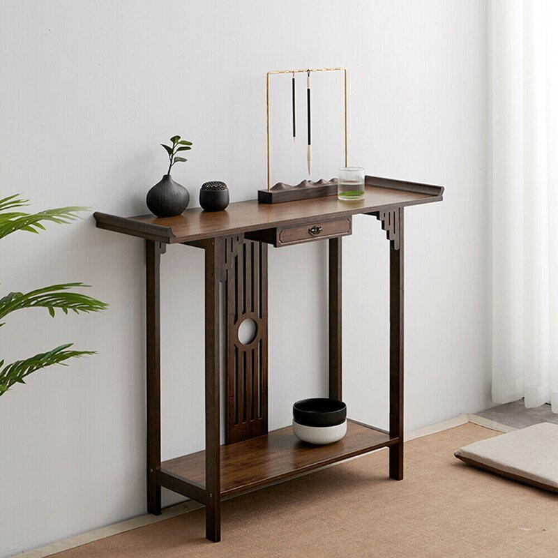 Deep Brown Skinny Sofa Table 
