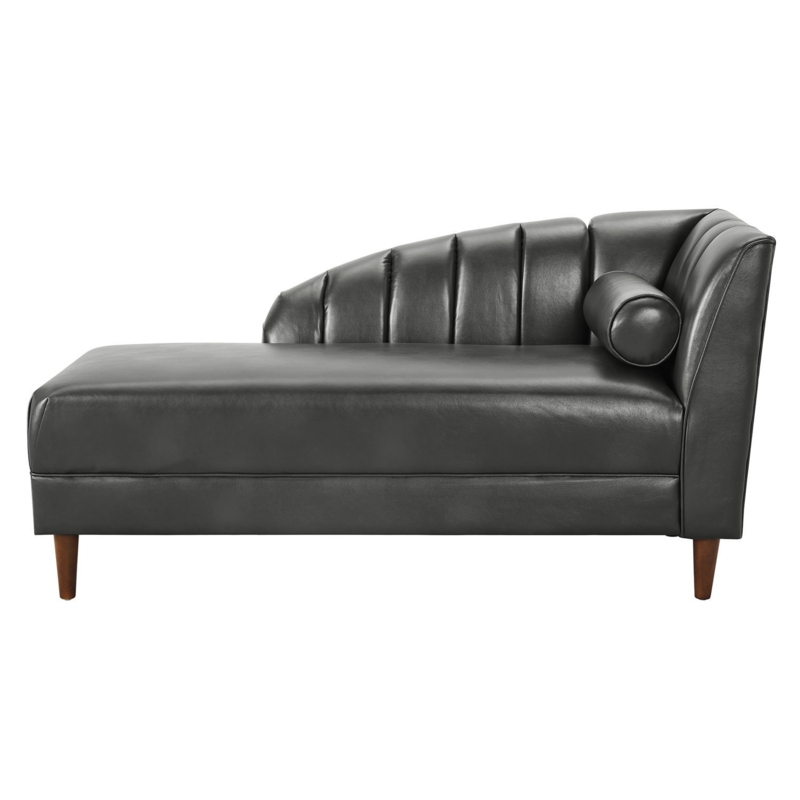 PU Upholstered Chaise Lounge Chair with Pillow