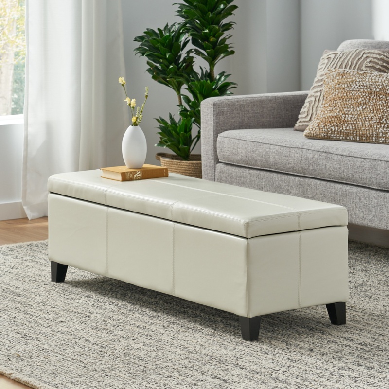 Denali Vegan Leather Storage Ottoman