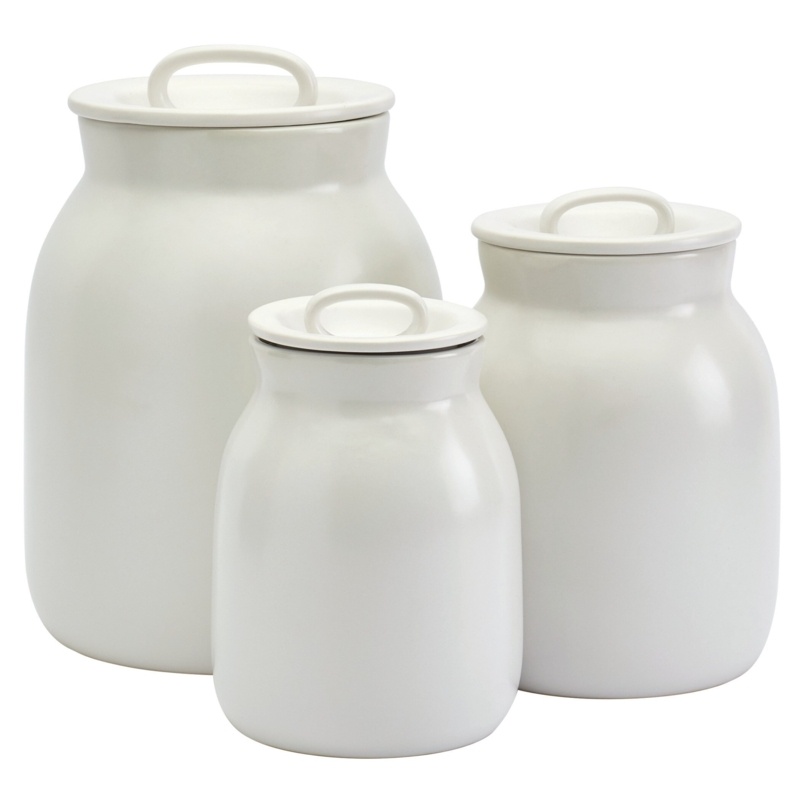 Denmark Matte White Milk Jug Canisters - Set Of 3