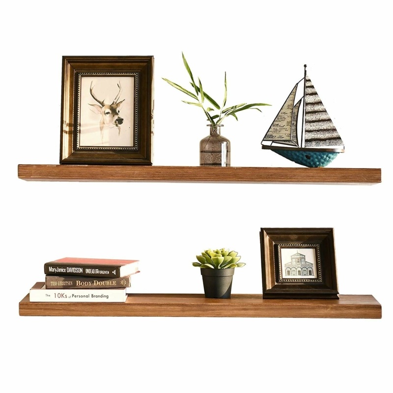 Denton 2 Piece Pine Solid Wood Floating Shelf