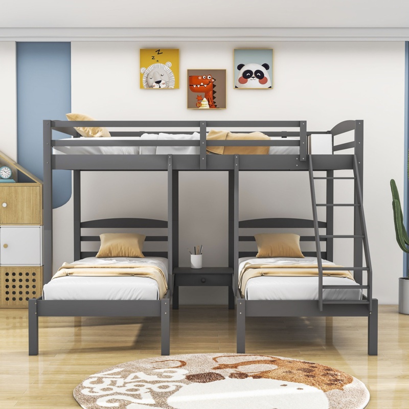 Deshelia Full Over Twin Triple / Quad Bunk Bed by Harriet Bee