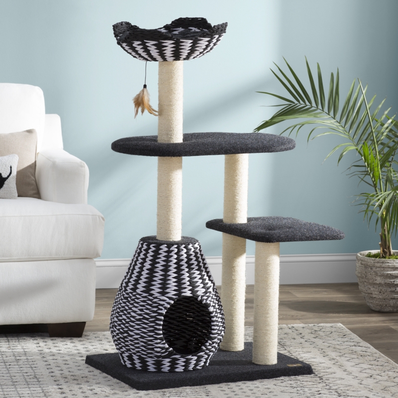 Multi-Platform Cat Tree with Cozy Cottage