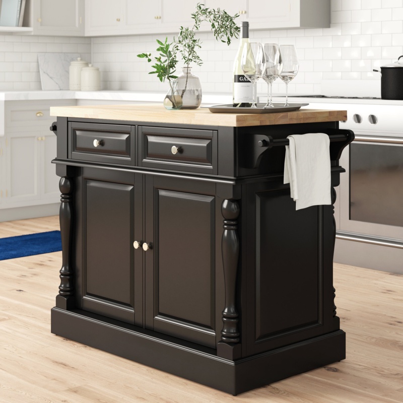 Kitchen Island with Butcher Block Top