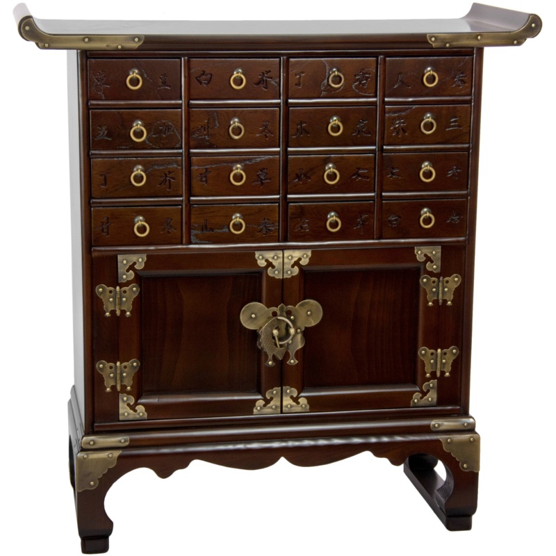 Dianalee 26.25'' Tall Solid Wood 16 - Drawer Apothecary Accent Chest