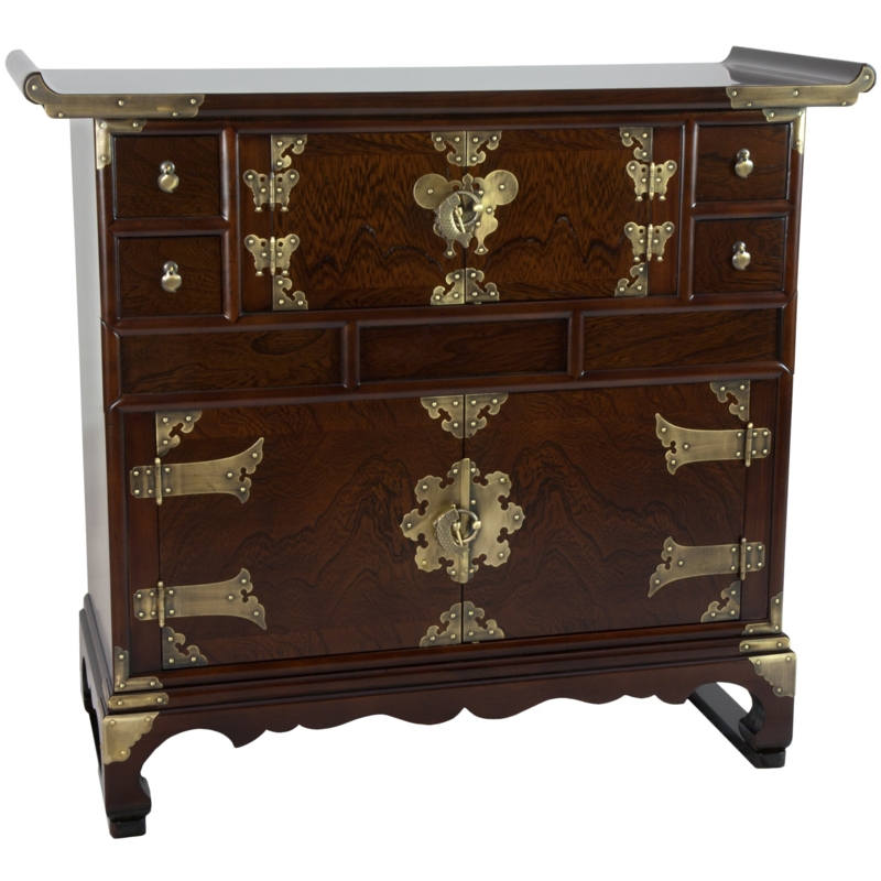 Antique Asian Scholar's Chest with Compartments and Drawers