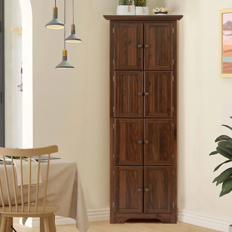 Chic White 4-Compartment Storage Cabinet