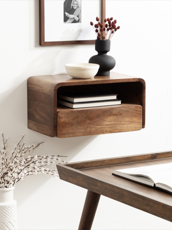 Floating Side Table with Drawer