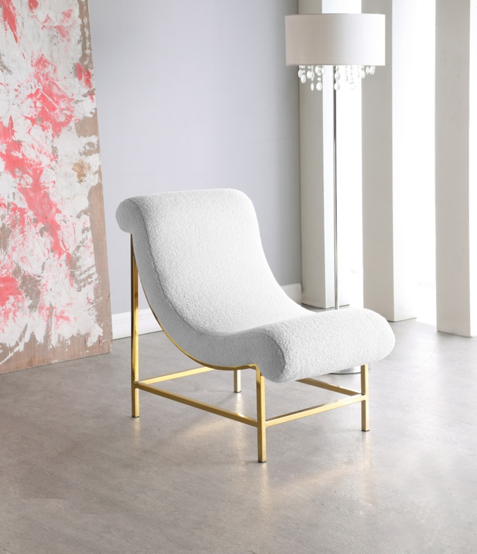 Dietz 22.5" Wide Side Chair Faux Sheepskin