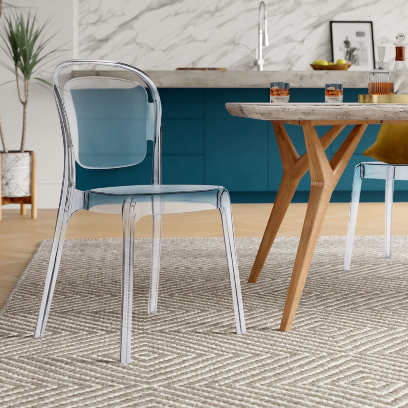 Acrylic Side Chair with Cutout Back
