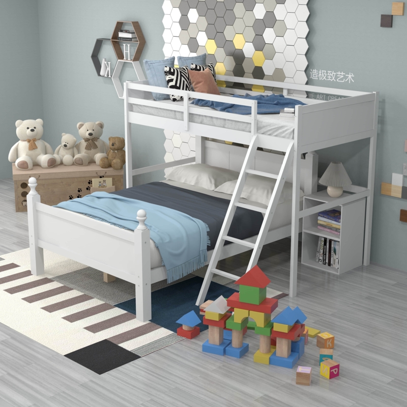 Versatile Bunk Bed with Storage and Ladder