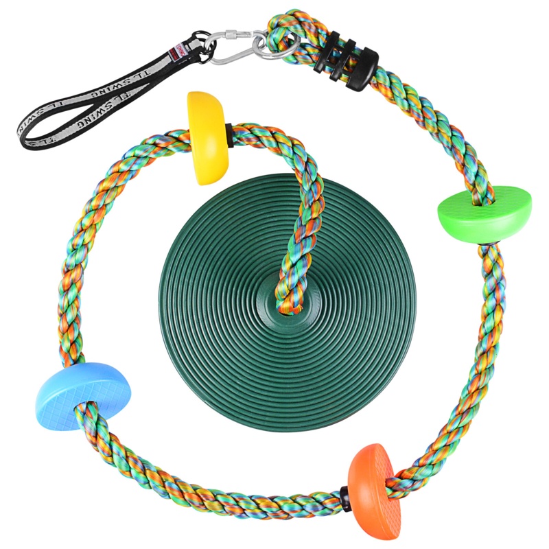 Disc Swings Seat Swing Set Climbing Rope Tree Swing With Platform Red (mounting Kits Included)