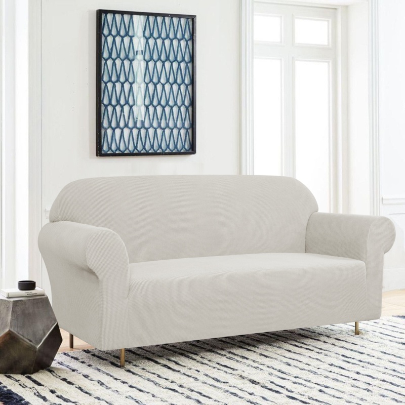 Dlerfeut Jacquard Box Cushion Sofa Slipcover