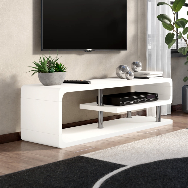 Mid-Century Modern Glossy TV Stand