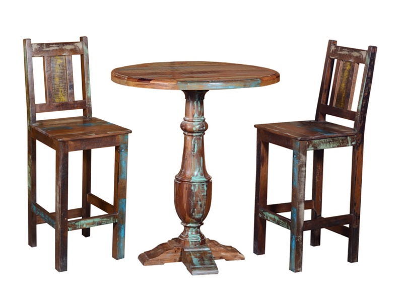 Donah 2 - Person Bar Height Solid Wood Dining Set