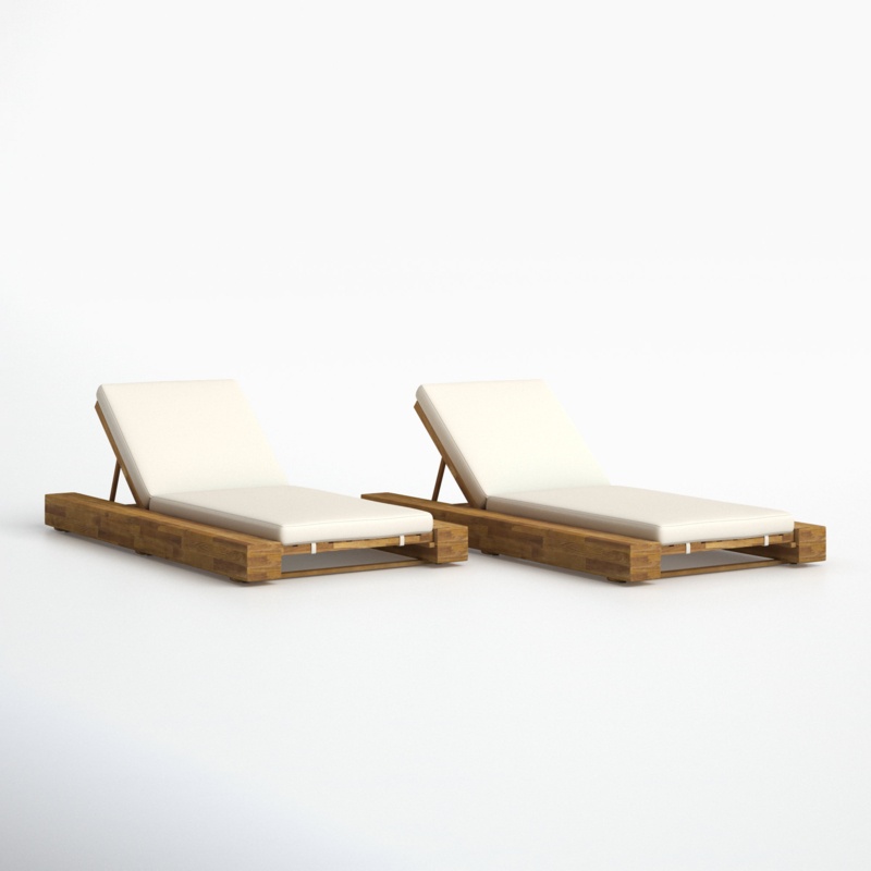 Single Chaise Lounge Set with Cushions