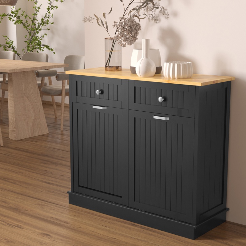 Double Tilt Out 20 Gallon Cabinet Trash Bin