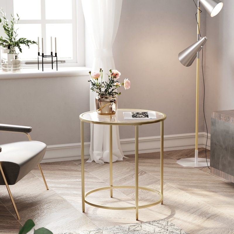 Doynton 21.6'' Tall Glass End Table