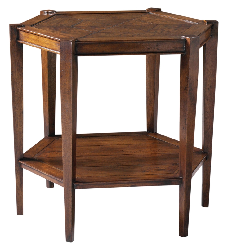 Hexagonal Waxed Lamp Table