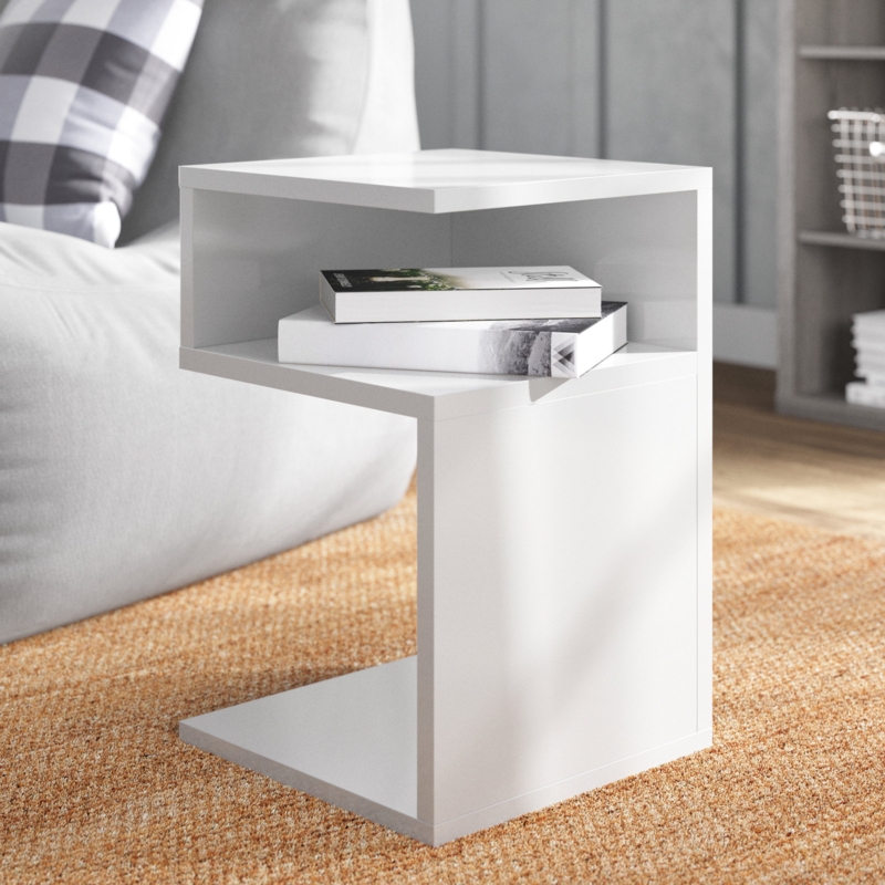 Sleek S-Shaped End Table