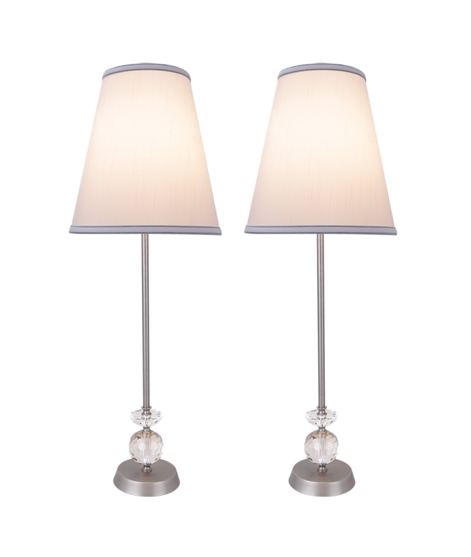Ceramic Table Lamp with Silk Fabric Shade