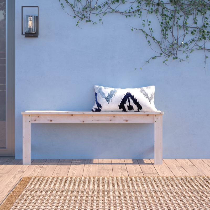 Cedar Wood Backless Bench