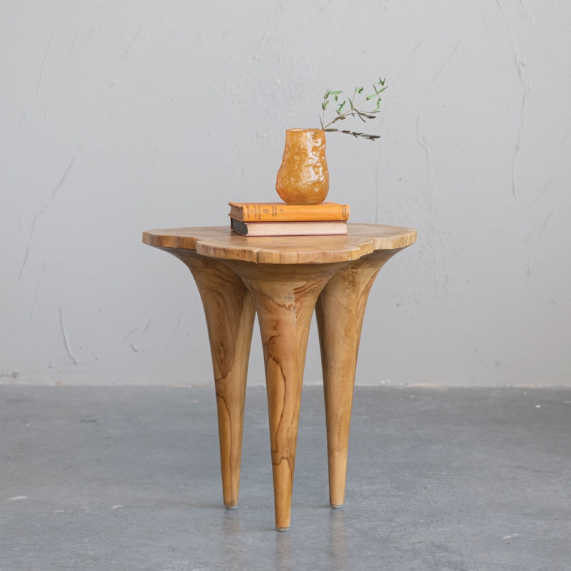 Live Edge Teakwood Side Table