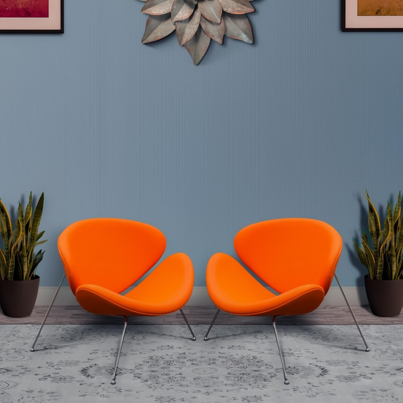 Papasan Chair with Faux Leather Upholstery