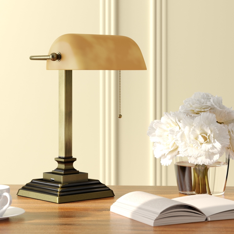 Rotating Glass Shade Table Lamp