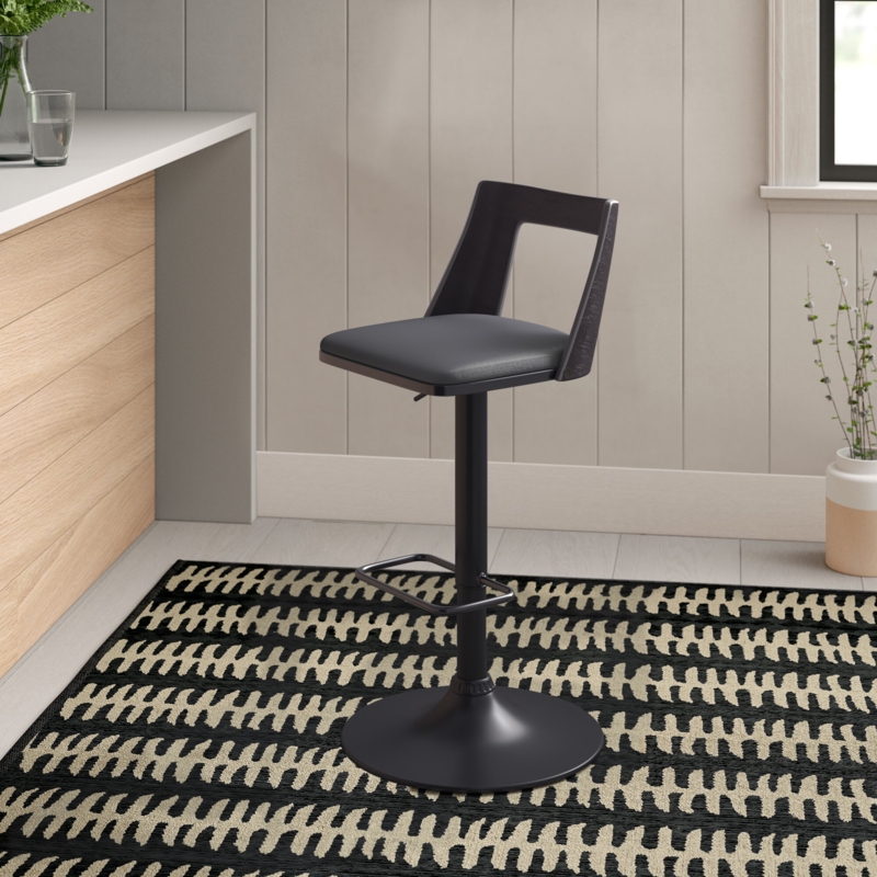 Adjustable Open-Back Bar Stool
