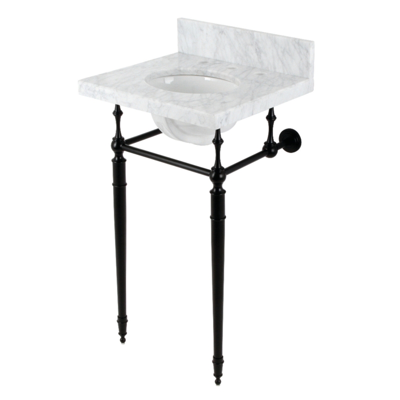 Carrara Marble Console Sink Set