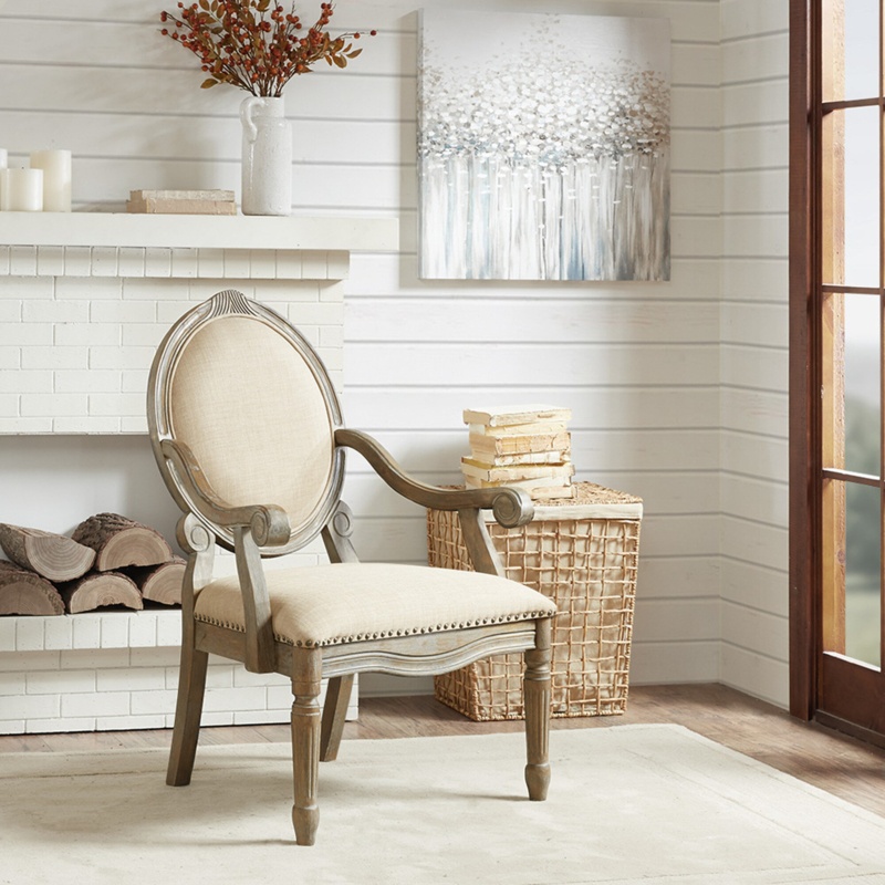 Elegant Accent Chair with Recessed Arms