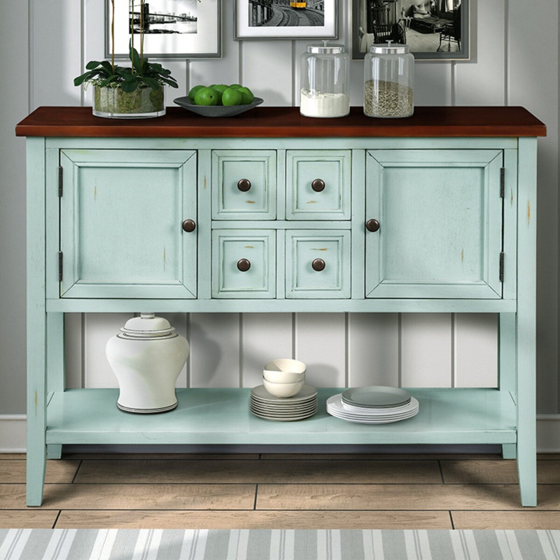 Electra 46'' Wide 4 Drawer Acacia Buffet Table