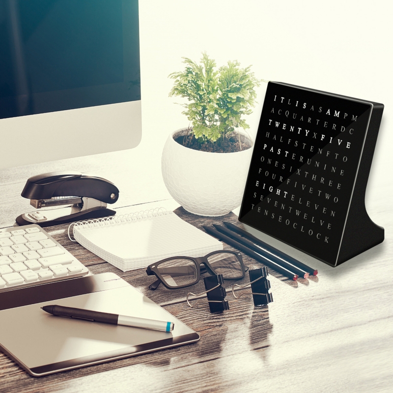 Word Clock Office Decor