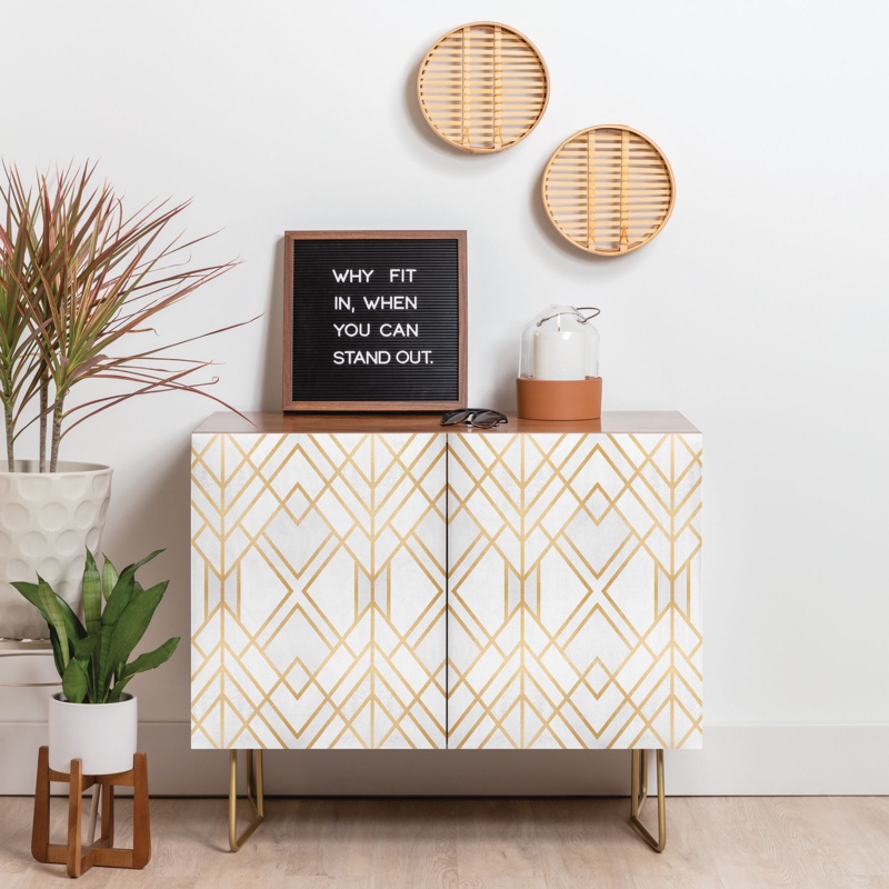 Elisabeth Fredriksson Golden Geo 2 Door Credenza Cabinet