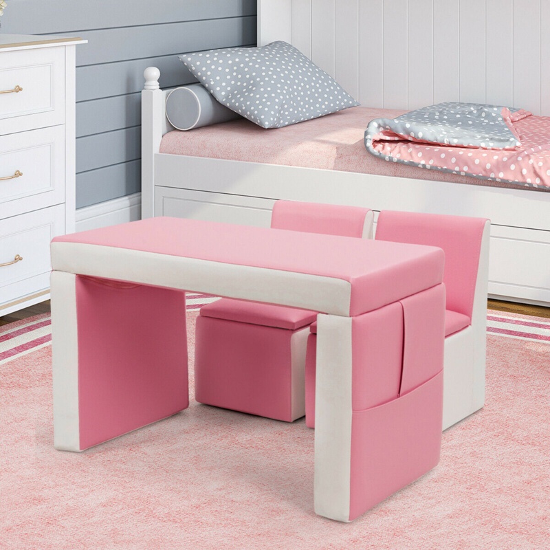 Eliza Kids Solid Wood Rectangular Arts And Crafts Table and Chair Set