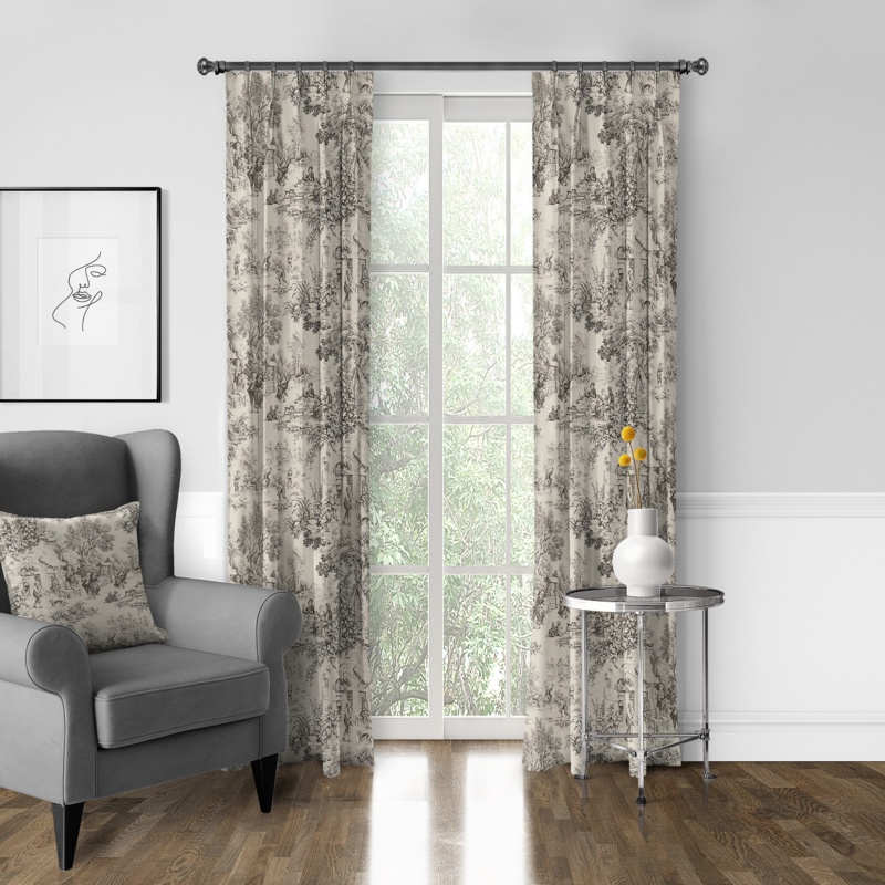 Elysees 100% Cotton Room Darkening Curtain Panel