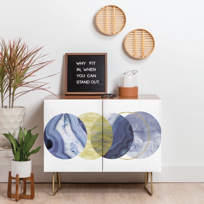 Emanuela Carratoni Blue Moonlight 2 Door Credenza Cabinet