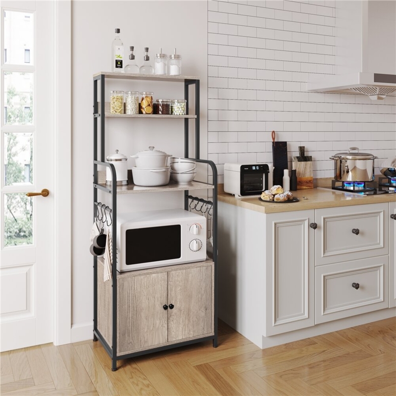 Chic Utility Storage Shelf with Cabinet