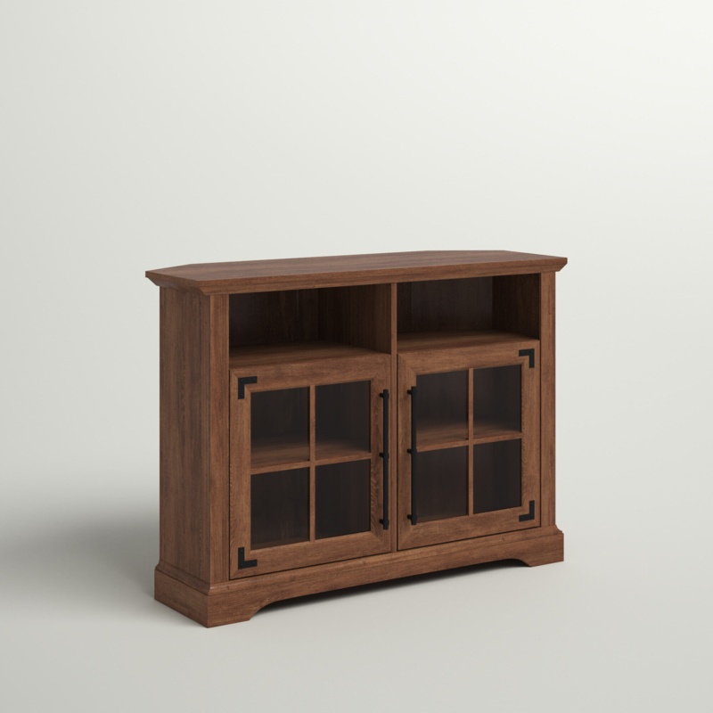 Corner TV Stand with Adjustable Shelves