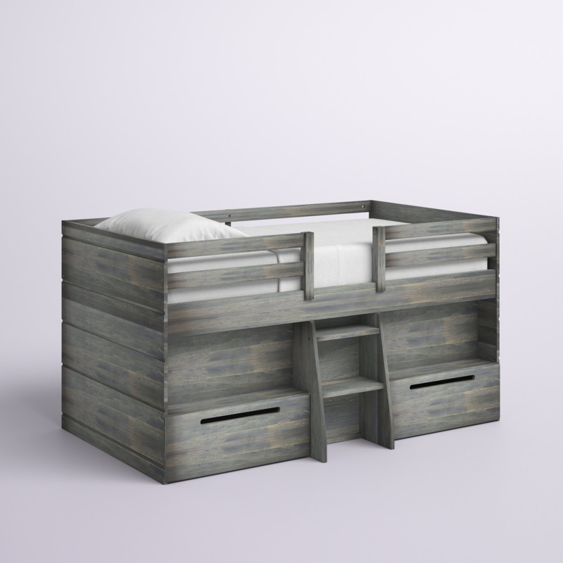 Low-Profile Loft Bed with Storage Stairs